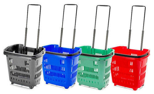 Plastic 34l rolling shopping - plastic,