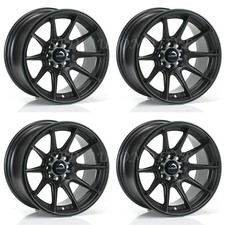 ULTRALITE UL11 15" x 8J ET0 4x100 4x108 CONCAVE FLAT BLACK ALLOY WHEELS Y3518