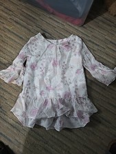 Jillians Closet Girls Baby Aged 1-2 Years Pink Floral Blouse Top (424/87)