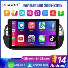 FOR FIAT 500 2007-2015 9'' Car Stereo Android 14 GPS Apple CarPlay Touch Screen
