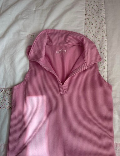 Hollister pink ribbed collared - hollister,