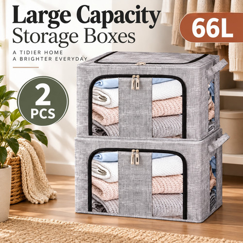 2pcs 66l folding storage - storage, box