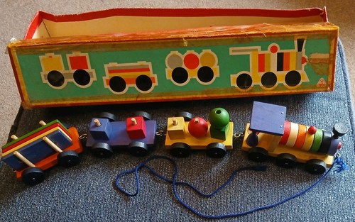 Vintage 1960 wooden pull - 1960"s,