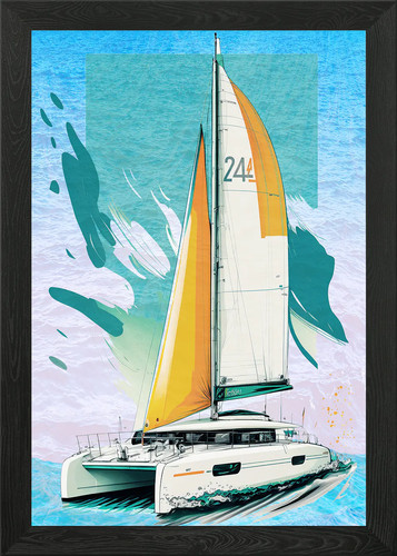 Sailing catamaran illustration - sailing,