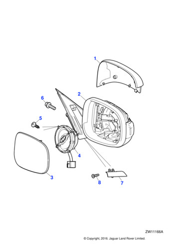 Jaguar door mirror - mirror, xf