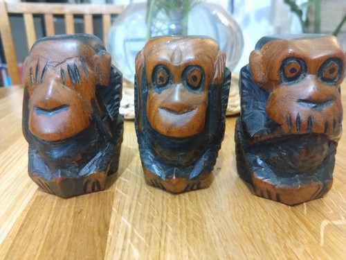 Vintage hand carved wooden - carved,