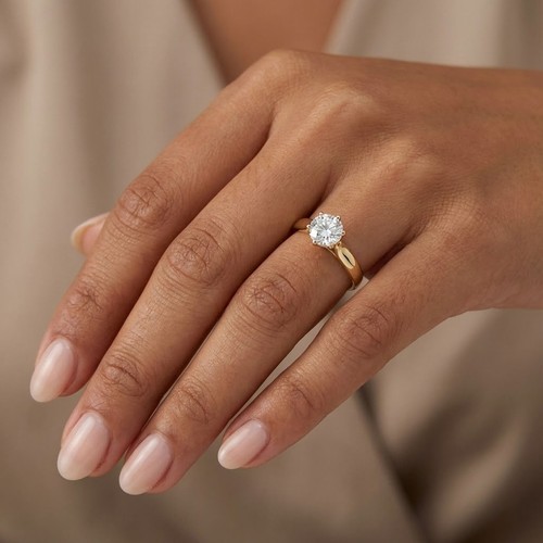 Solitaire engagement ring 14k - engagement,