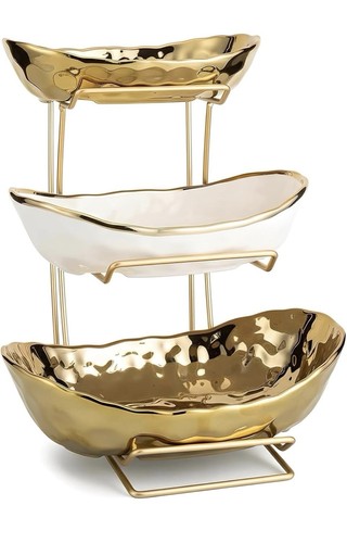 Tier fruit bowl - 3, gold
