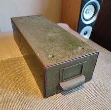 Vintage Green Metal Index Card