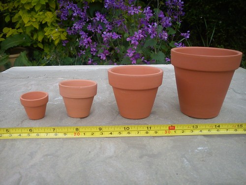 Terracotta clay plant pots - terracotta,