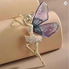 AB Rhinestone Fairy Brooch  -