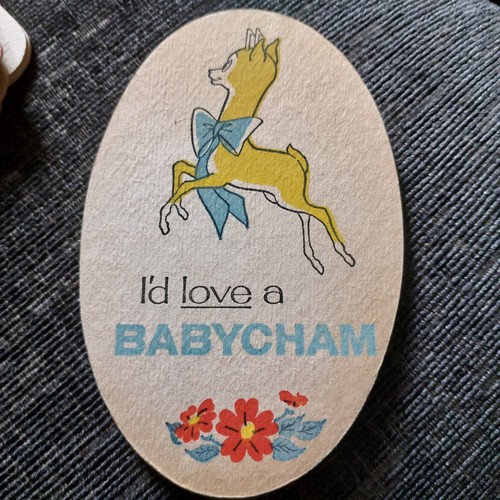 Babycham beer mat - babycham,