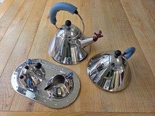 Alessi Michael Graves 5 piece tea set plus matching stovetop kettle