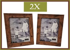 Rustic Wooden Photo Frame 6x8 Inch Set of 2 Free Standing or Wall Hanging
