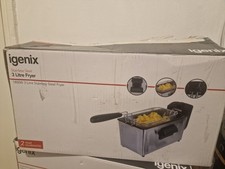 Igenix IGTB1030SS 3L Stainless Steel Deep Fat Fryer with Basket Dishwasher Safe