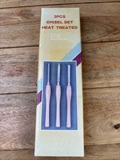 Boxed 3 pcs long handled chisel set heat treated Gouge, Skew and Spearpoint
