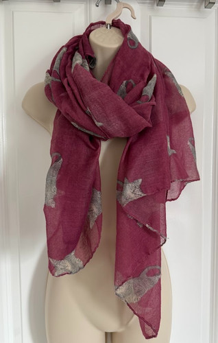 Burgundy cat print - burgundy,