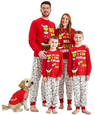 Family Matching Grinch Christmas Pyjamas Mens Ladies Kids  Dog Christmas Pyjamas