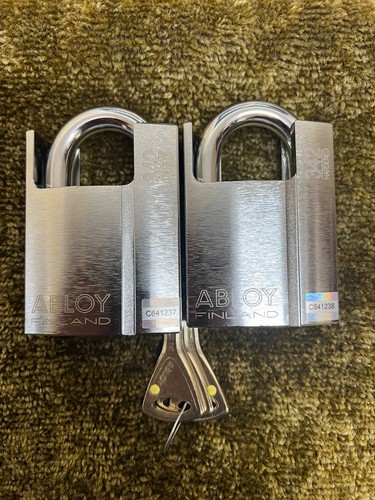 Abloy 342 padlocks keyed - 2x,