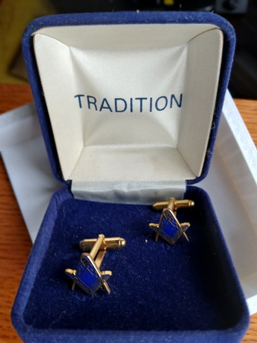 Gold plated masonic cuff - gold,