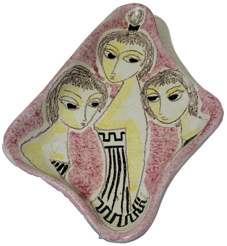 Italian art pottery dish - italian,