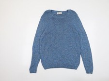 Stag and Hart Mens Blue Round Neck Acrylic Blend Jumper Size M Long Sleeve