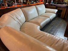 Genuine Leather Corner Sofa Suite Reception Italian Natuzzi Ex Large 330cm x 260