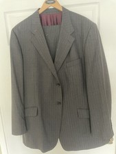 Mens wool grey pinstripe suit, XXL
