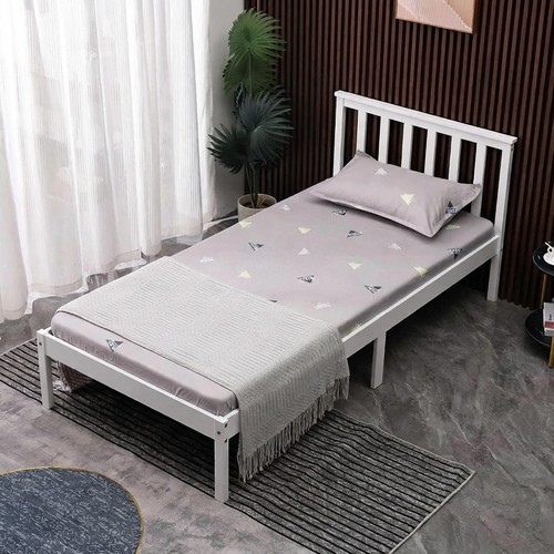 Elegant solid pine single bed - pine,