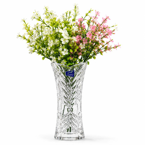 Crystal glass flower vase - crystal,