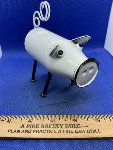 White enamel metal pig - enamel,