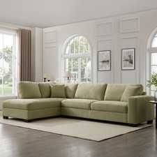 Corner Sofa Left Hand or Right Hand Facing L-Shaped Terminal Sofa Wooden Legs