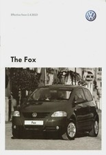 Volkswagen Fox & Urban Fox Specifications 2010 UK Market Brochure 1.2 1.4