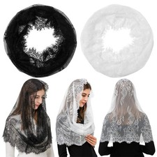 Inspired Infinity Shape Mantilla Veil Traditional Hollowed Out Veil