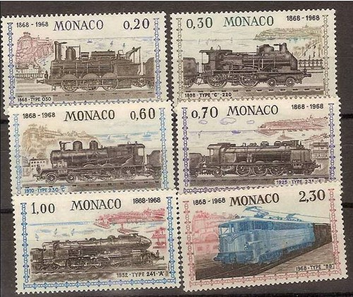 Monaco 1968 trains mnh - monaco,
