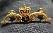 Royal Navy Submariners Large Dolphins Lapel Pin Badge
