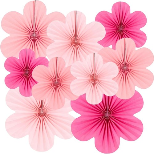 Hanging paper fans pink - hanging,