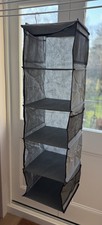 Hanging Wardrobe Organiser – Grey Fabric – Used, Excellent Condition