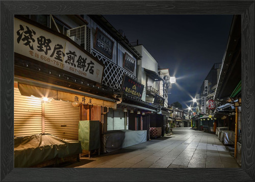 Tokyo night street framed wall - street,