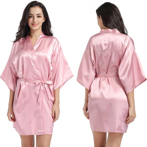 Plain satin silk robe - satin,