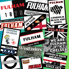 50 x FULHAM stickers, weatherproof inspired by football, West London scarf map