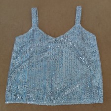 ZARA Women's Silver Very Sparkly Camisole Top EUR S, Party