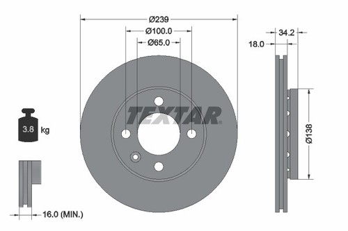 New brake disc for vw - new,