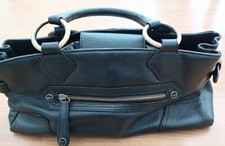 BLACK LEATHER GRAB BAG. RI2K. LOVELY. MEDIUM.