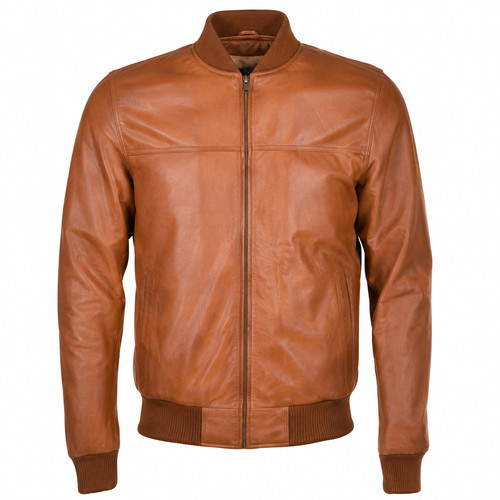 Men genuine leather bomber - men's,
