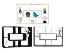 7 Compartment Wall Mounted Floating Shelf Display Unit Bookshelf Storage Rack