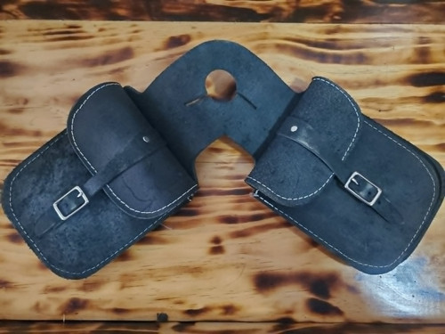 Black roughout leather western - roughout,