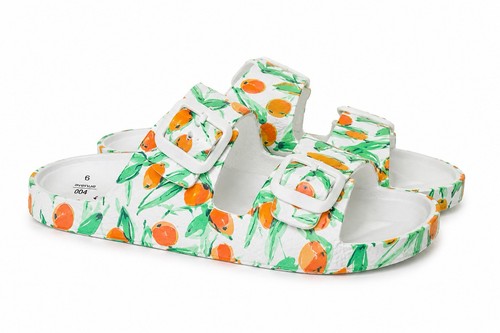 Orange print double buckle - double,