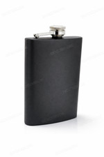 8oz Black Hip Flask Stainless