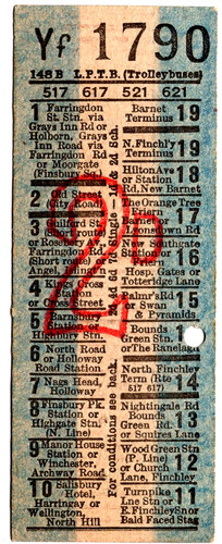 Trolleybus ticket london - ticket:,